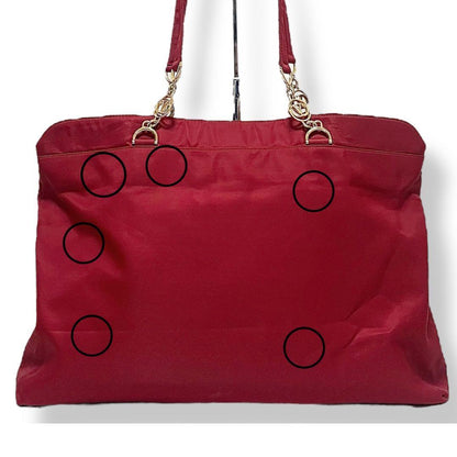 Valentino Garavani Shoulder Bag Purse Logo Nylon Red Authentic