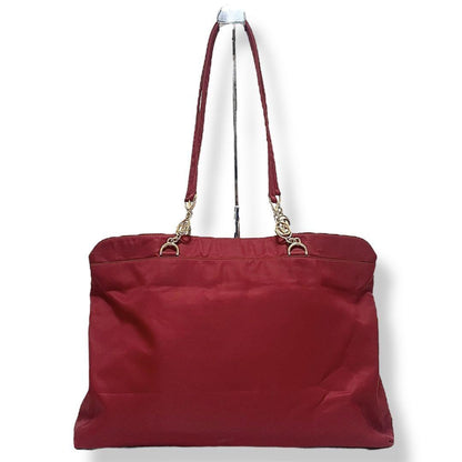 Valentino Garavani Shoulder Bag Purse Logo Nylon Red Authentic