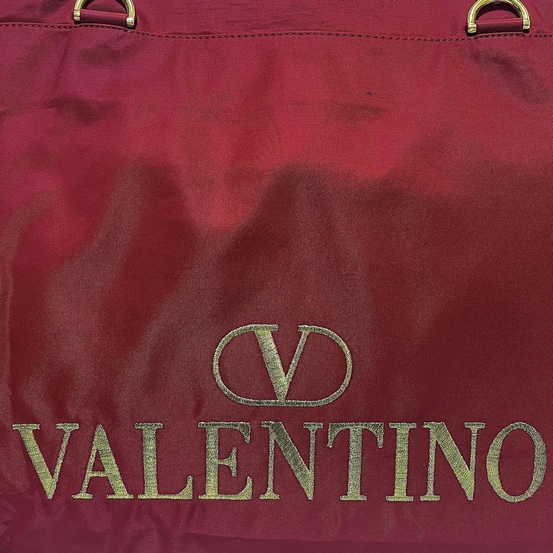 Valentino Garavani Shoulder Bag Purse Logo Nylon Red Authentic