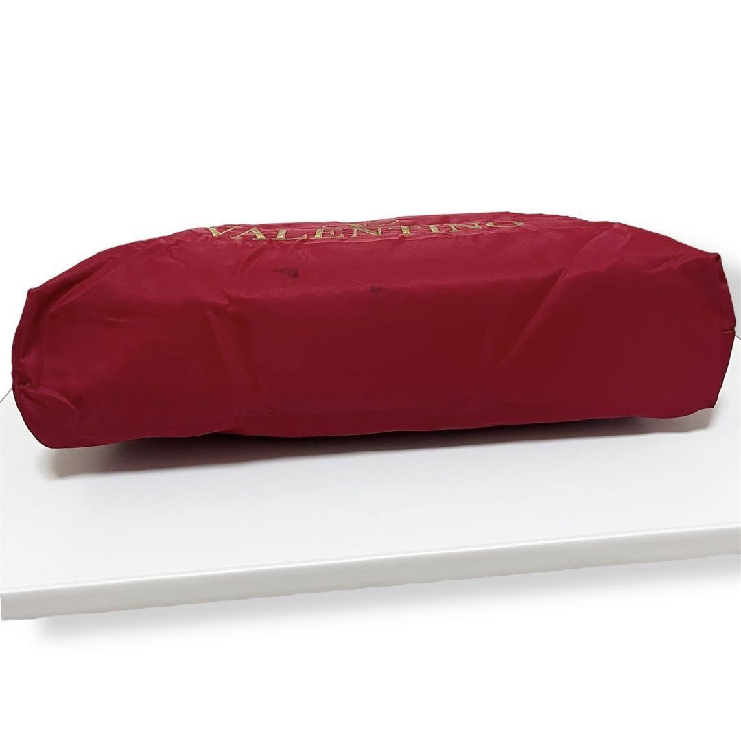 Valentino Garavani Shoulder Bag Purse Logo Nylon Red Authentic