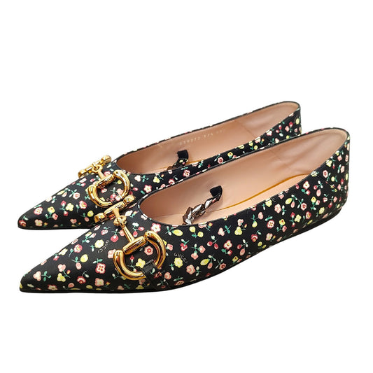 GUCCI Shoes Pumps Heel LIBERTY FLORAL BALLET EU 37.5 US 7.5 Multicolor Authentic
