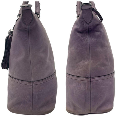 MULBERRY Hand Shoulder Bag Tote Purse 2way Leather Purple Authentic