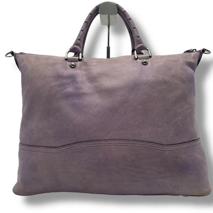 MULBERRY Hand Shoulder Bag Tote Purse 2way Leather Purple Authentic