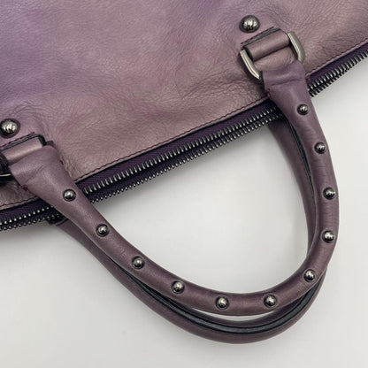 MULBERRY Hand Shoulder Bag Tote Purse 2way Leather Purple Authentic