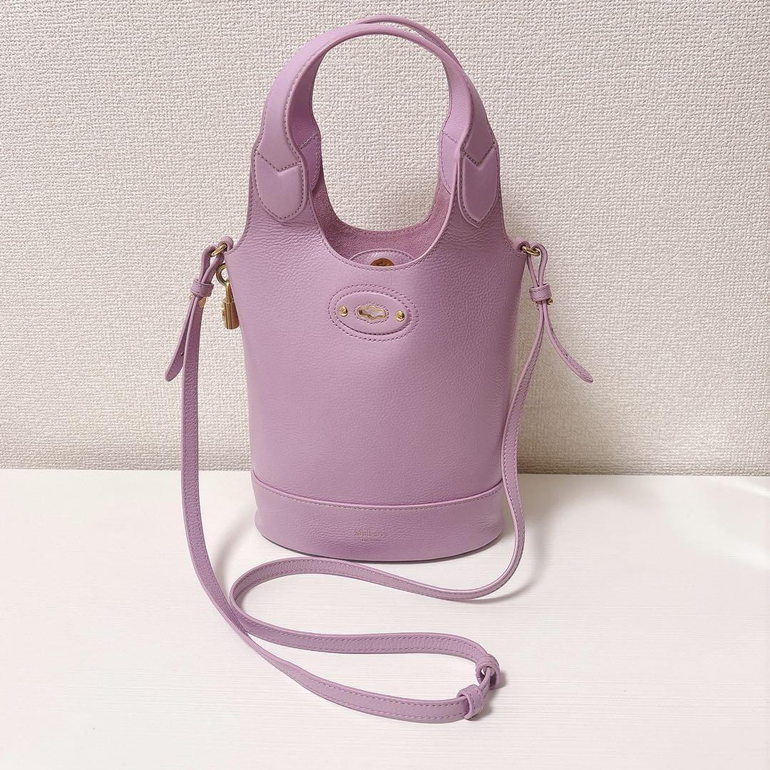 MULBERRY Hand Bag Tote Purse Leather Lilac Blossom Authentic