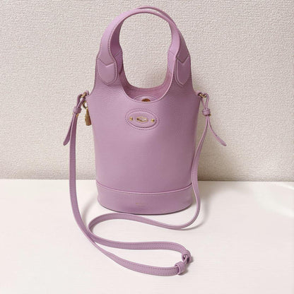 MULBERRY Hand Bag Tote Purse Leather Lilac Blossom Authentic