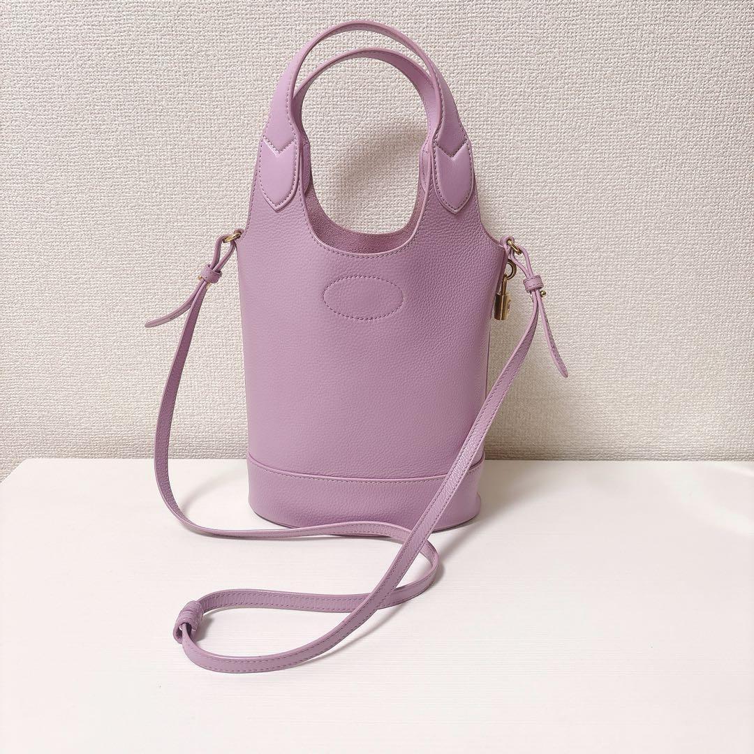 MULBERRY Hand Bag Tote Purse Leather Lilac Blossom Authentic