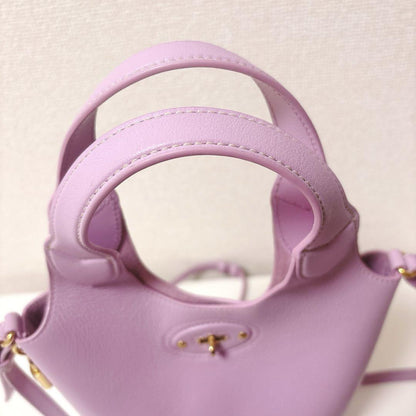 MULBERRY Hand Bag Tote Purse Leather Lilac Blossom Authentic