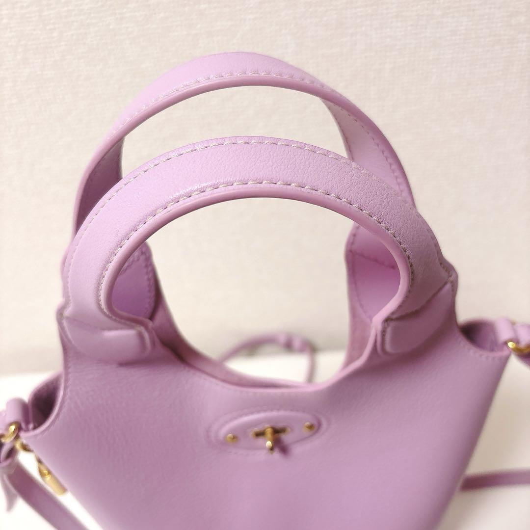 MULBERRY Hand Bag Tote Purse Leather Lilac Blossom Authentic