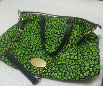 MULBERRY Shoulder Bag Purse Chain Green Black Authentic