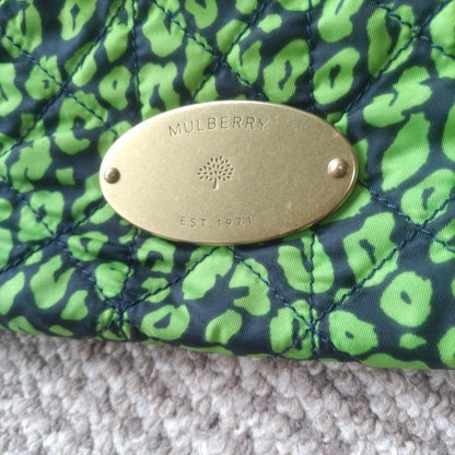 MULBERRY Shoulder Bag Purse Chain Green Black Authentic