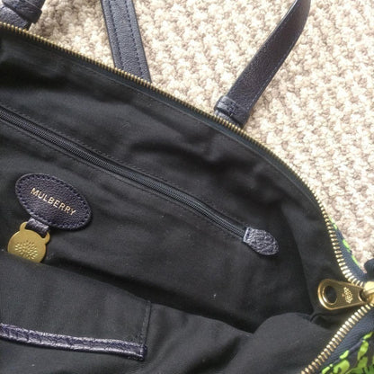 MULBERRY Shoulder Bag Purse Chain Green Black Authentic