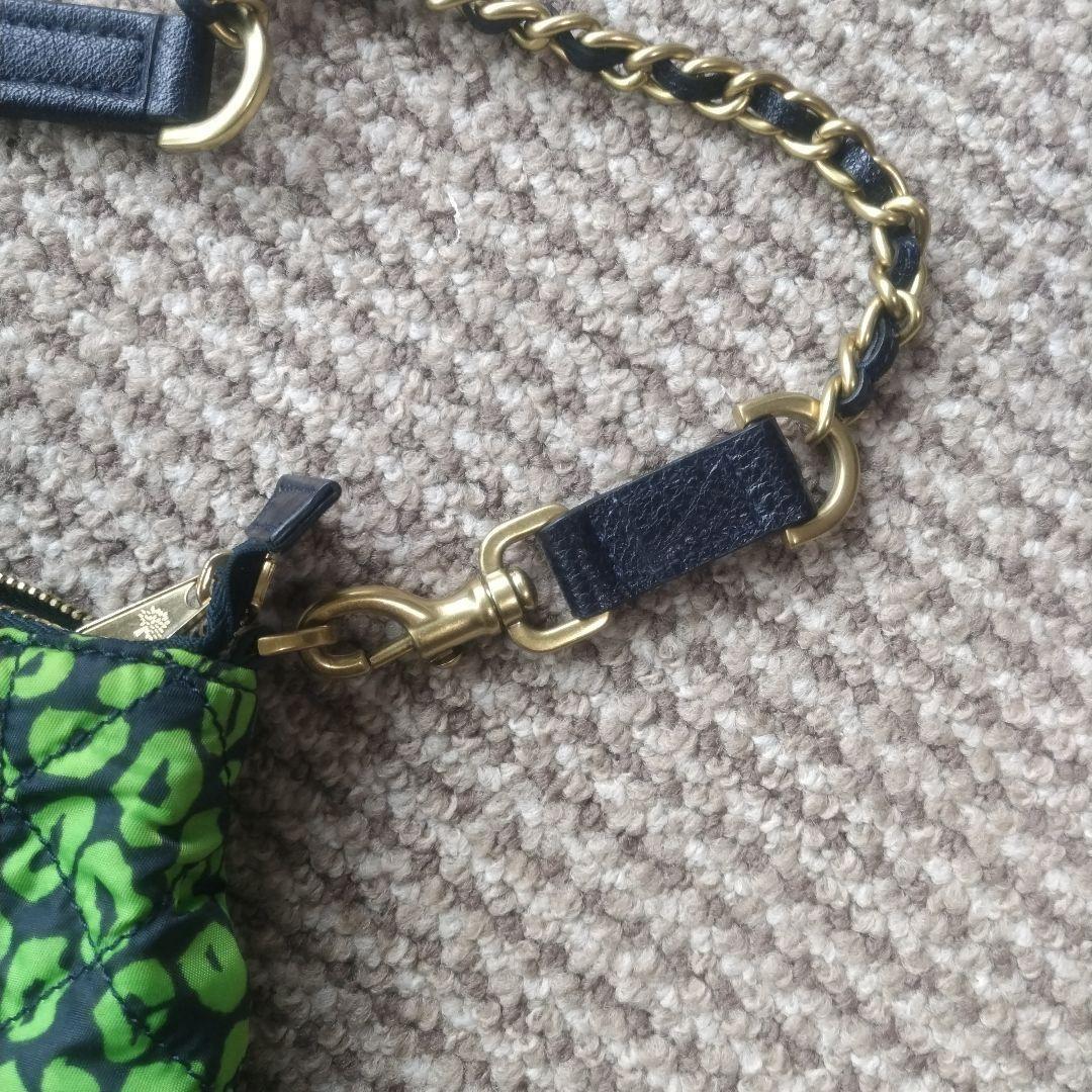 MULBERRY Shoulder Bag Purse Chain Green Black Authentic