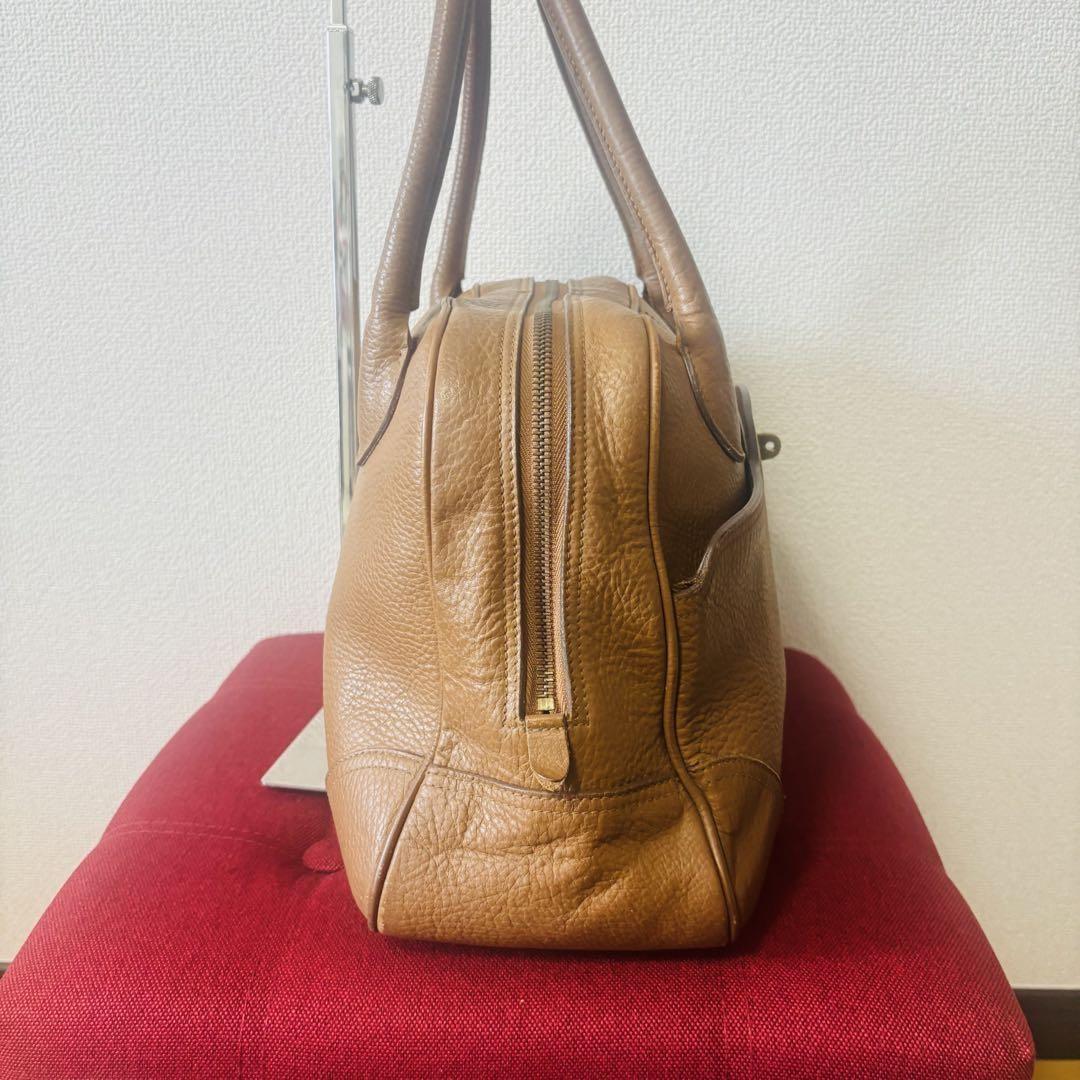 MULBERRY Hand Bag Tote Purse Turn Lock Leather Brown Authentic