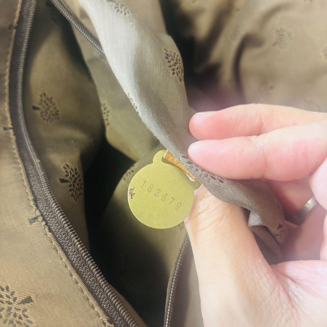 MULBERRY Hand Bag Tote Purse Turn Lock Leather Brown Authentic