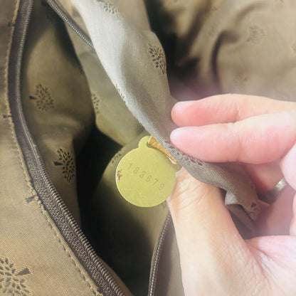 MULBERRY Hand Bag Tote Purse Turn Lock Leather Brown Authentic