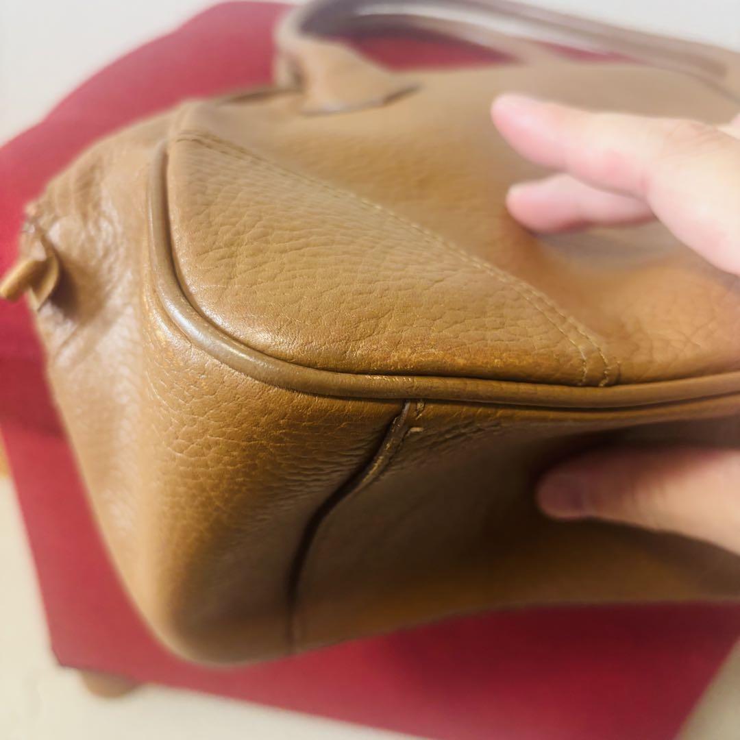 MULBERRY Hand Bag Tote Purse Turn Lock Leather Brown Authentic