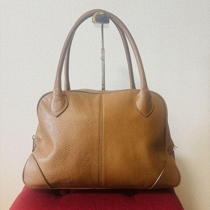 MULBERRY Hand Bag Tote Purse Turn Lock Leather Brown Authentic