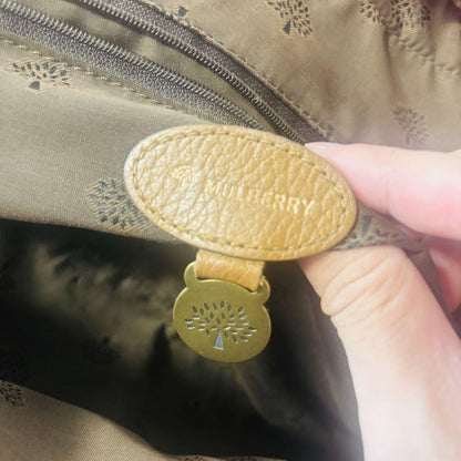 MULBERRY Hand Bag Tote Purse Turn Lock Leather Brown Authentic