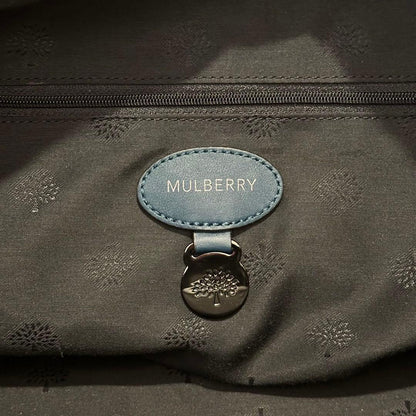 MULBERRY Hand Bag Tote Purse Bayswater Leather Navy Authentic