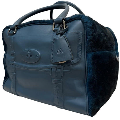 MULBERRY Hand Bag Tote Purse Bayswater Leather Navy Authentic