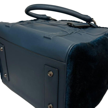 MULBERRY Hand Bag Tote Purse Bayswater Leather Navy Authentic