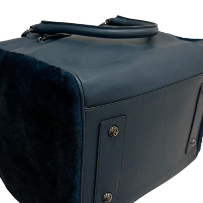 MULBERRY Hand Bag Tote Purse Bayswater Leather Navy Authentic