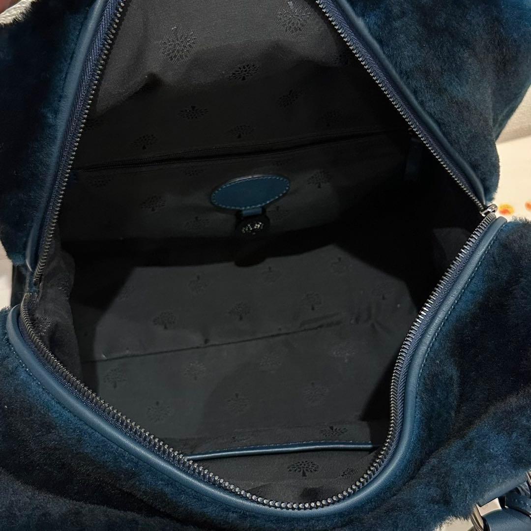 MULBERRY Hand Bag Tote Purse Bayswater Leather Navy Authentic