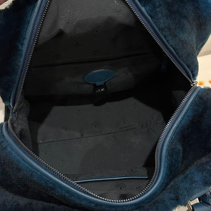 MULBERRY Hand Bag Tote Purse Bayswater Leather Navy Authentic