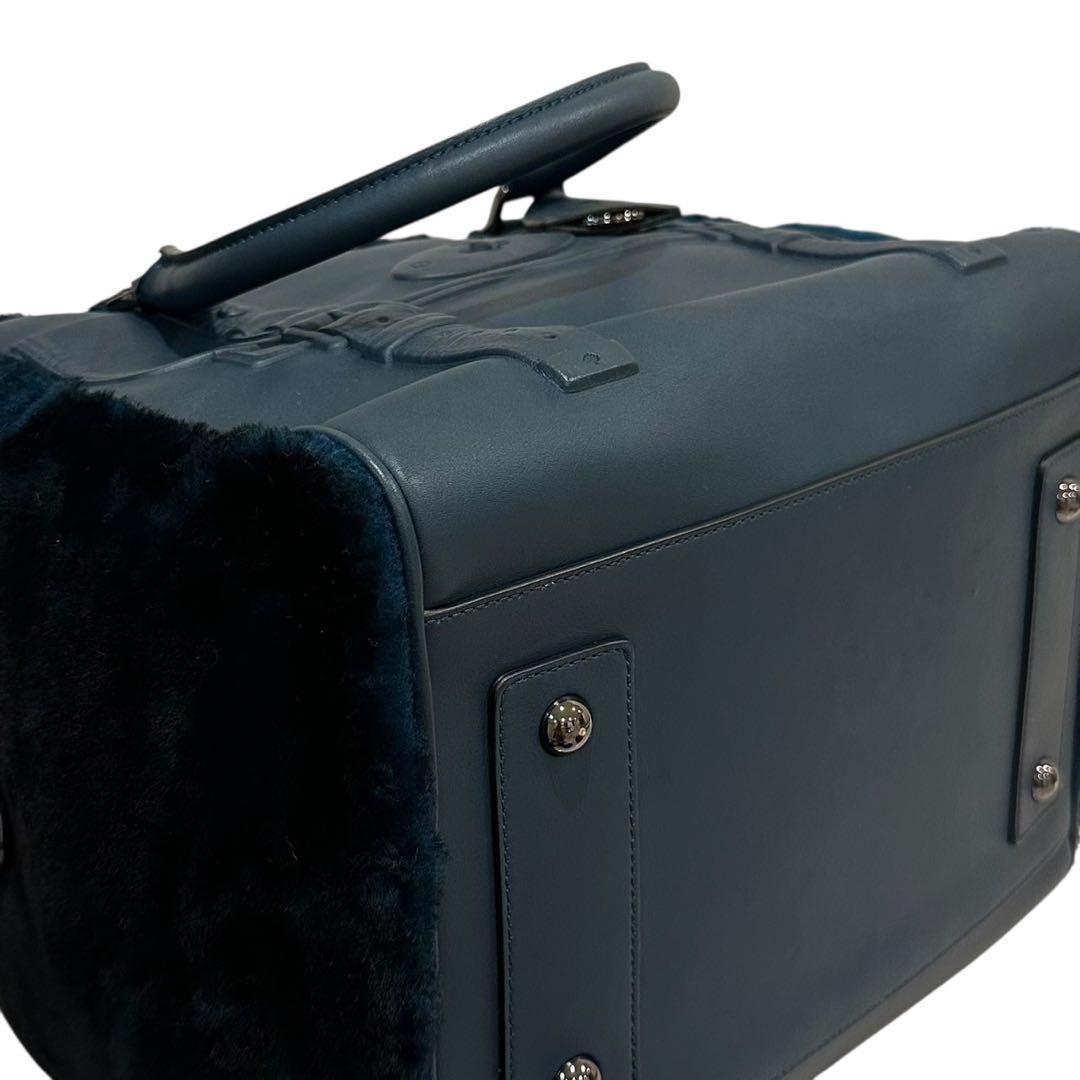 MULBERRY Hand Bag Tote Purse Bayswater Leather Navy Authentic