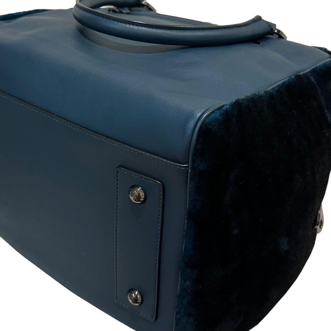 MULBERRY Hand Bag Tote Purse Bayswater Leather Navy Authentic