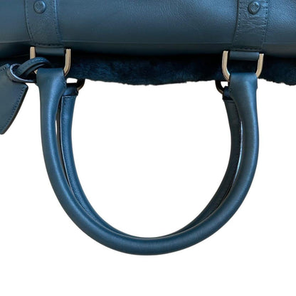 MULBERRY Hand Bag Tote Purse Bayswater Leather Navy Authentic