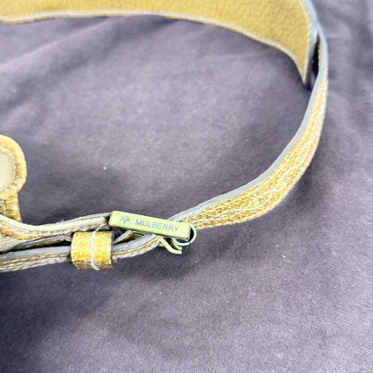 MULBERRY Shoulder Bag Purse Leather Canvas Beige Brown Authentic