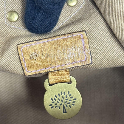 MULBERRY Shoulder Bag Purse Leather Canvas Beige Brown Authentic