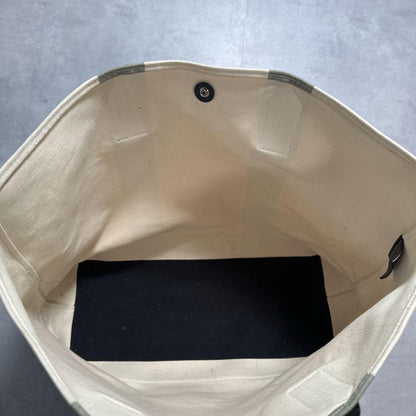 Saint Laurent Paris Hand Bag Tote Purse Canvas Beige Authentic