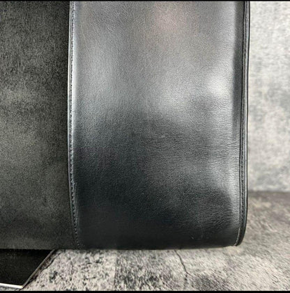 Christian Dior Shoulder Bag Purse Logo Suede Leather Black Authentic