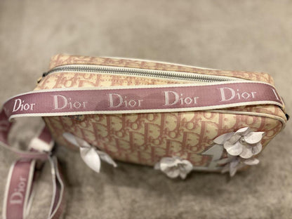 Christian Dior Shoulder Bag Purse Trotter No.1 Canvas Pink Authentic