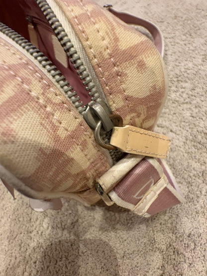 Christian Dior Shoulder Bag Purse Trotter No.1 Canvas Pink Authentic