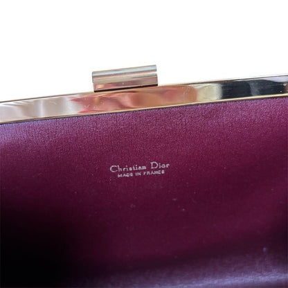 Christian Dior Clutch Bag Second Bag Logo Burgundy Authentic