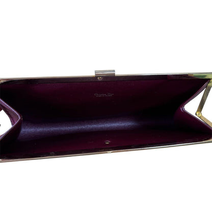 Christian Dior Clutch Bag Second Bag Logo Burgundy Authentic