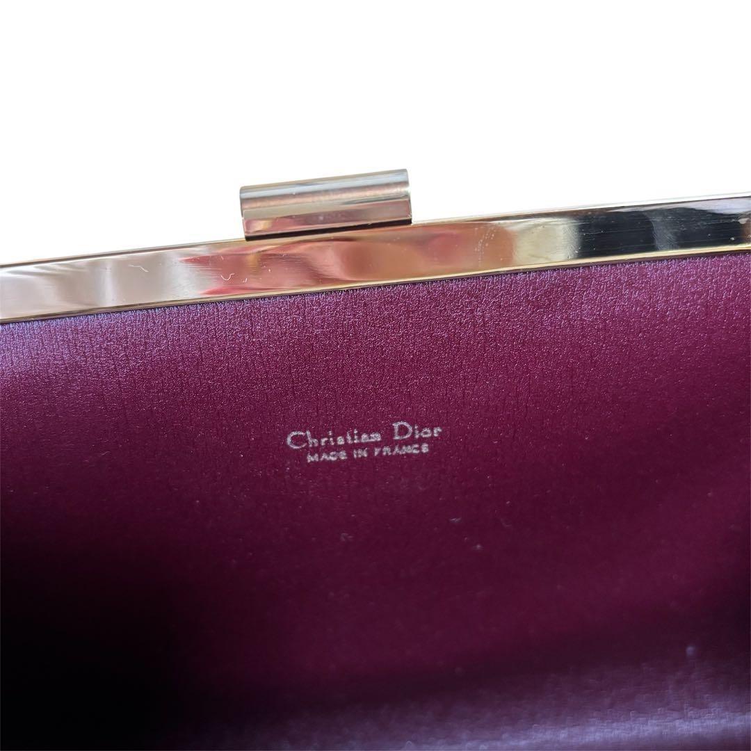 Christian Dior Clutch Bag Second Bag Logo Burgundy Authentic