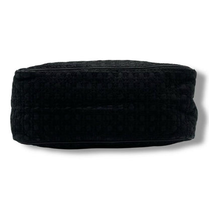 Christian Dior Hand Bag Tote Purse Cannage Nylon Black Authentic