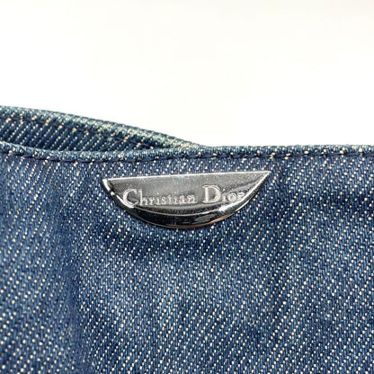 Christian Dior Shoulder Bag Purse Denim Leather Navy Authentic