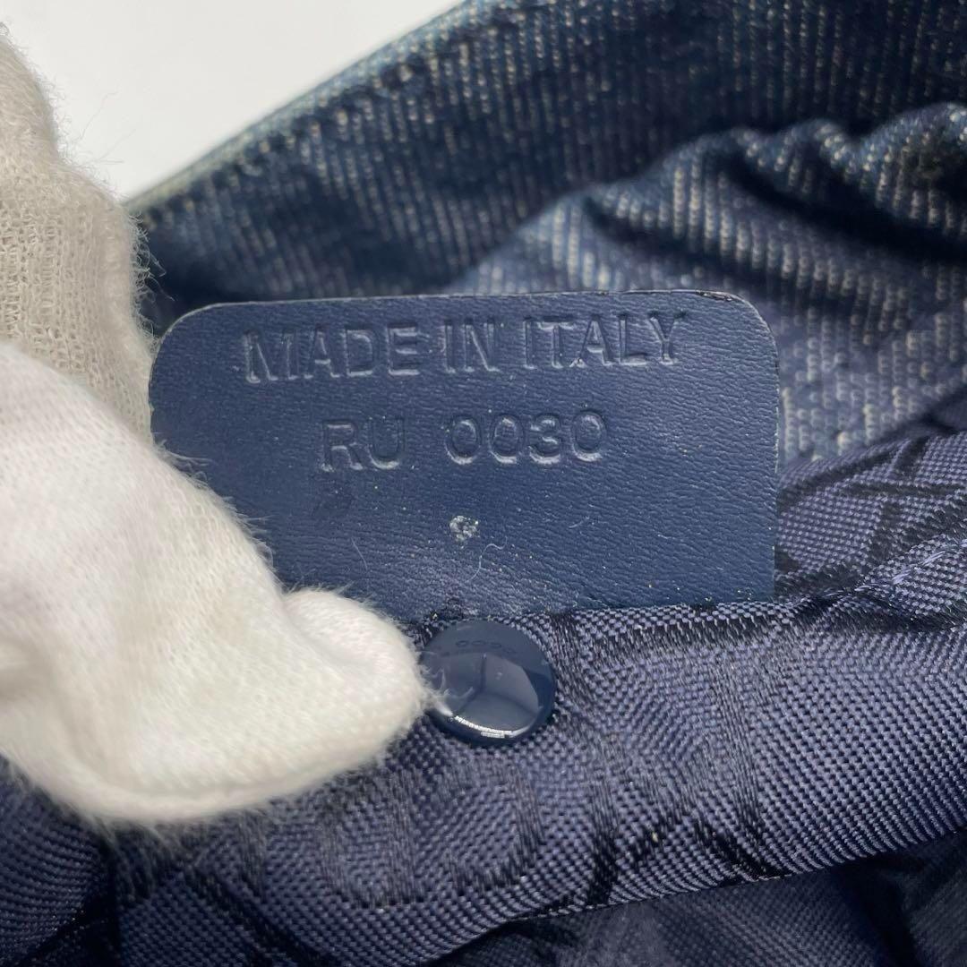 Christian Dior Shoulder Bag Purse Denim Leather Navy Authentic