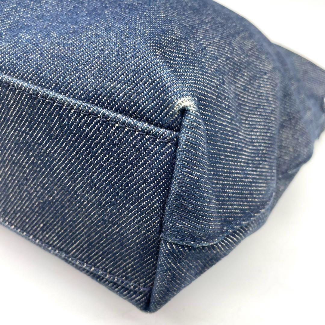 Christian Dior Shoulder Bag Purse Denim Leather Navy Authentic