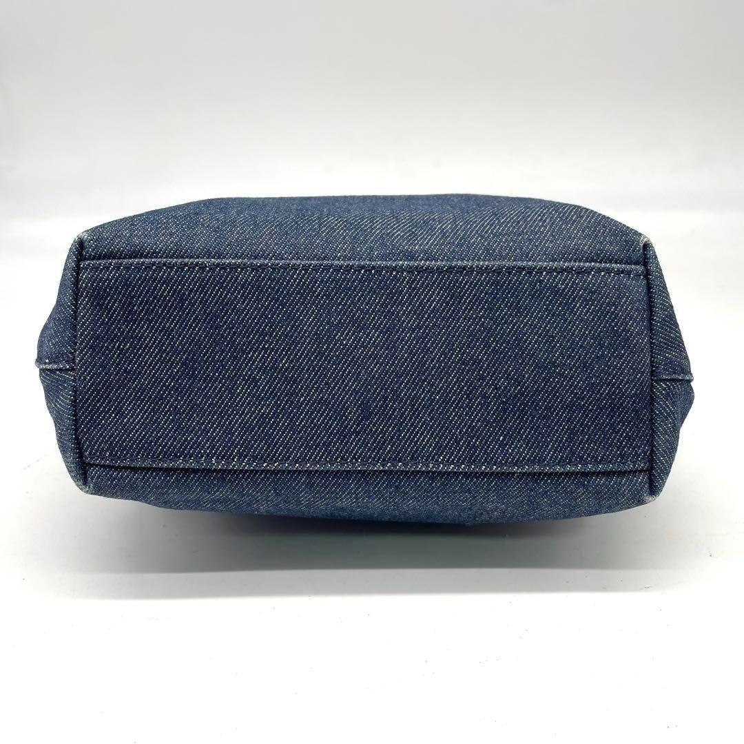 Christian Dior Shoulder Bag Purse Denim Leather Navy Authentic