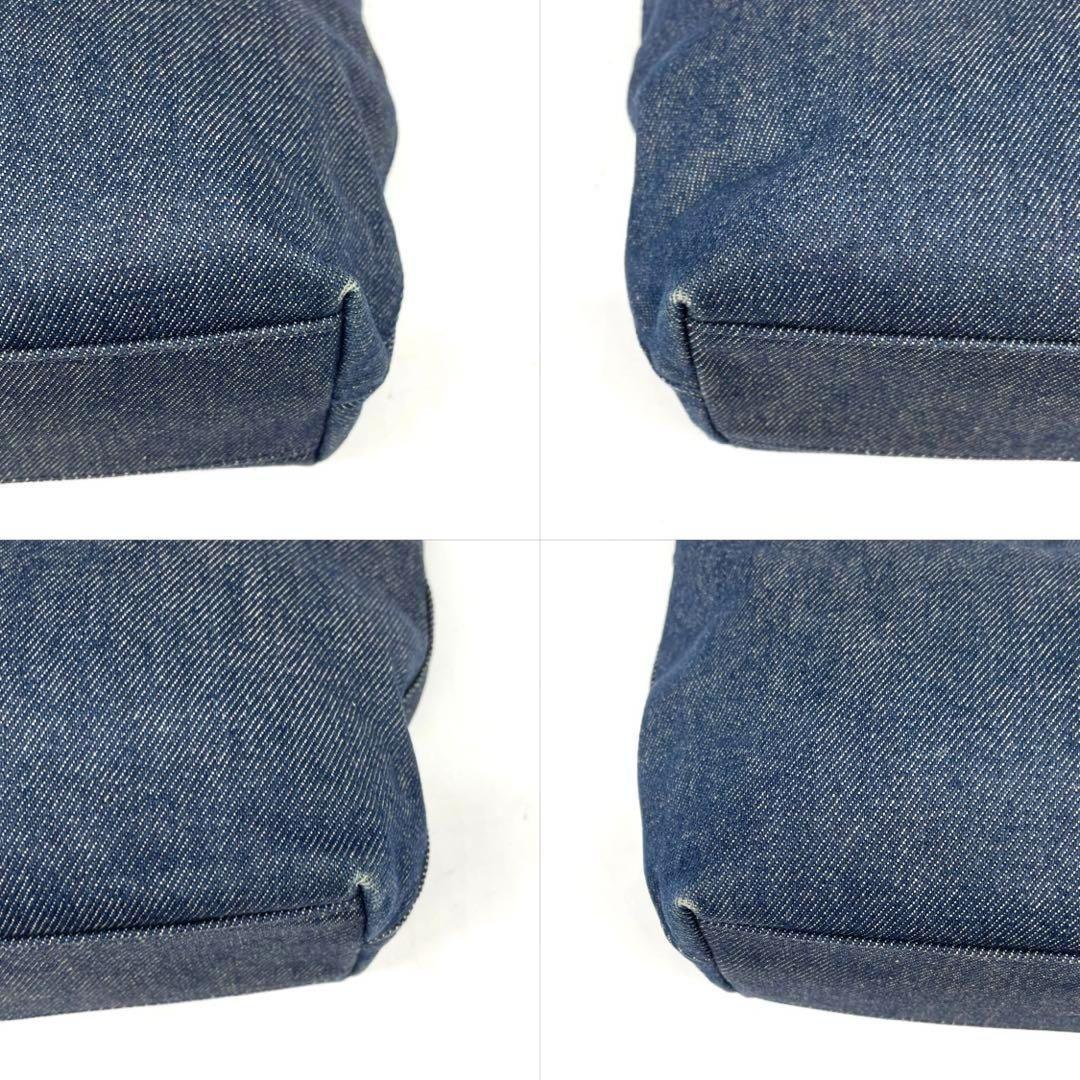 Christian Dior Shoulder Bag Purse Denim Leather Navy Authentic