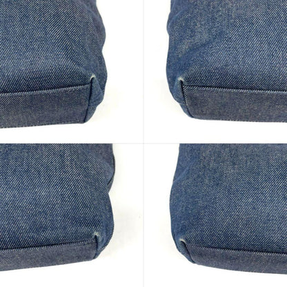 Christian Dior Shoulder Bag Purse Denim Leather Navy Authentic