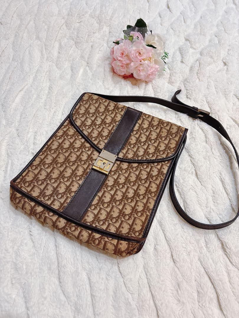 Christian Dior Shoulder Bag Purse Trotter Brown Authentic