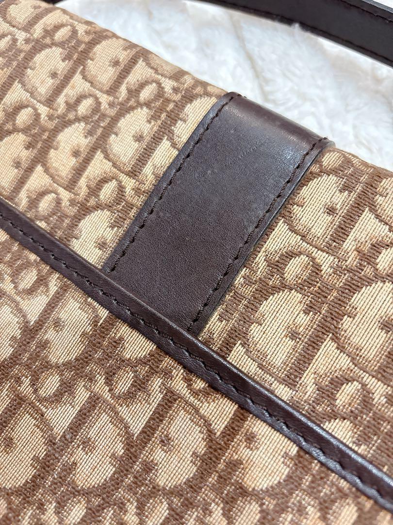 Christian Dior Shoulder Bag Purse Trotter Brown Authentic